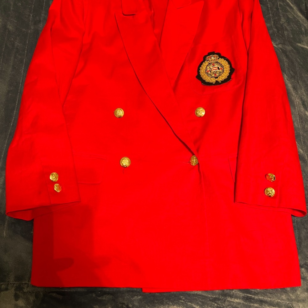 SOLD:Vintage Rafaella DoubleBreastedBlazer/Jacket/Coat Crest 100% Linen Lined,12